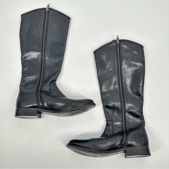 Frye Melissa Button Inside Zip Black Tall Riding Boots Women Size 7 - Picture 4 of 8